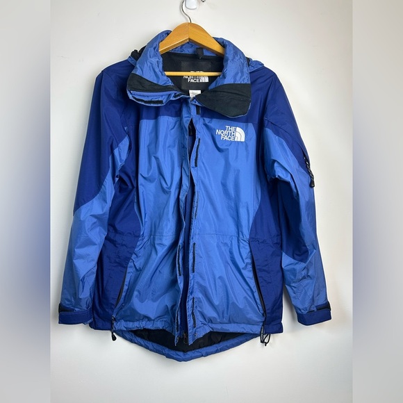 VTG The North Face Gore-Tex Women Size L Blue Rain Packable Jacket Doble zipper